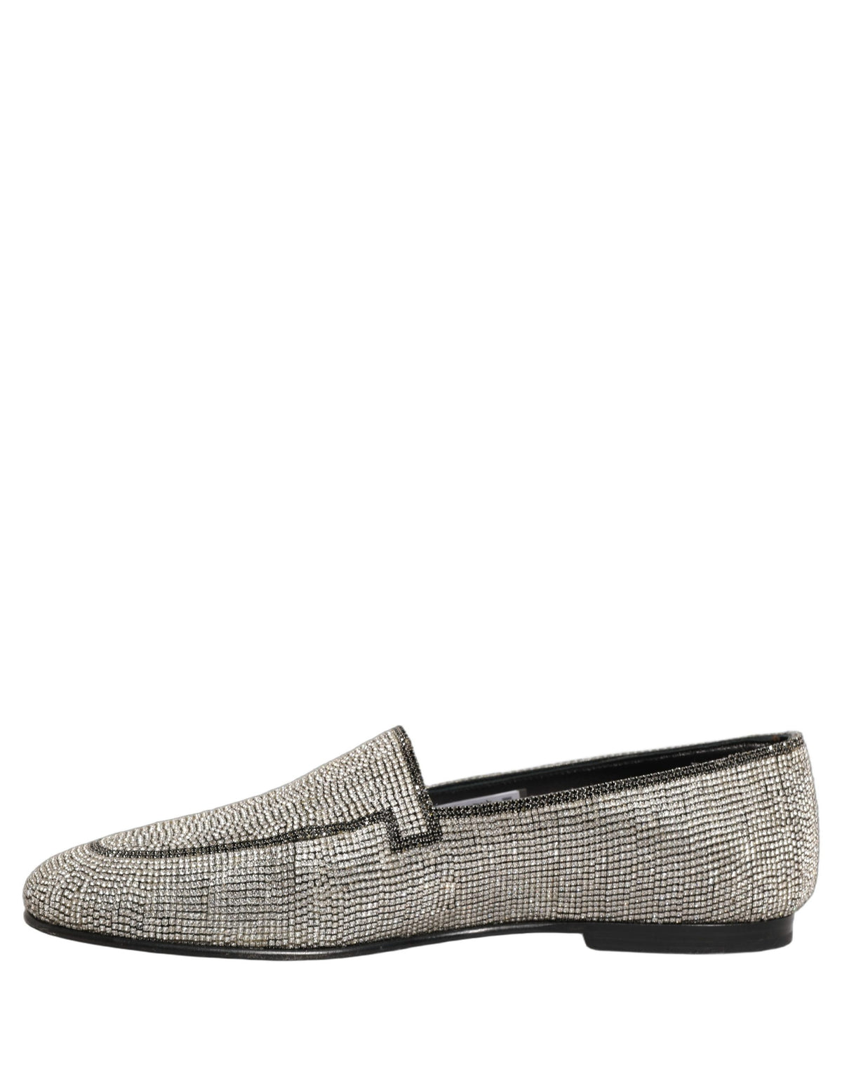 Silver Crystal Embellished Men Loafers Shoes