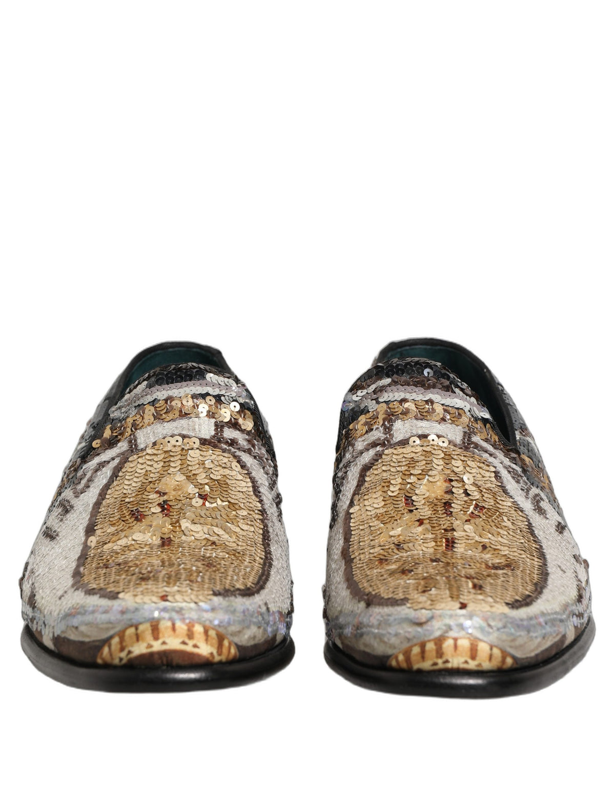 Multicolor Embroidered Sequin Loafers Shoes