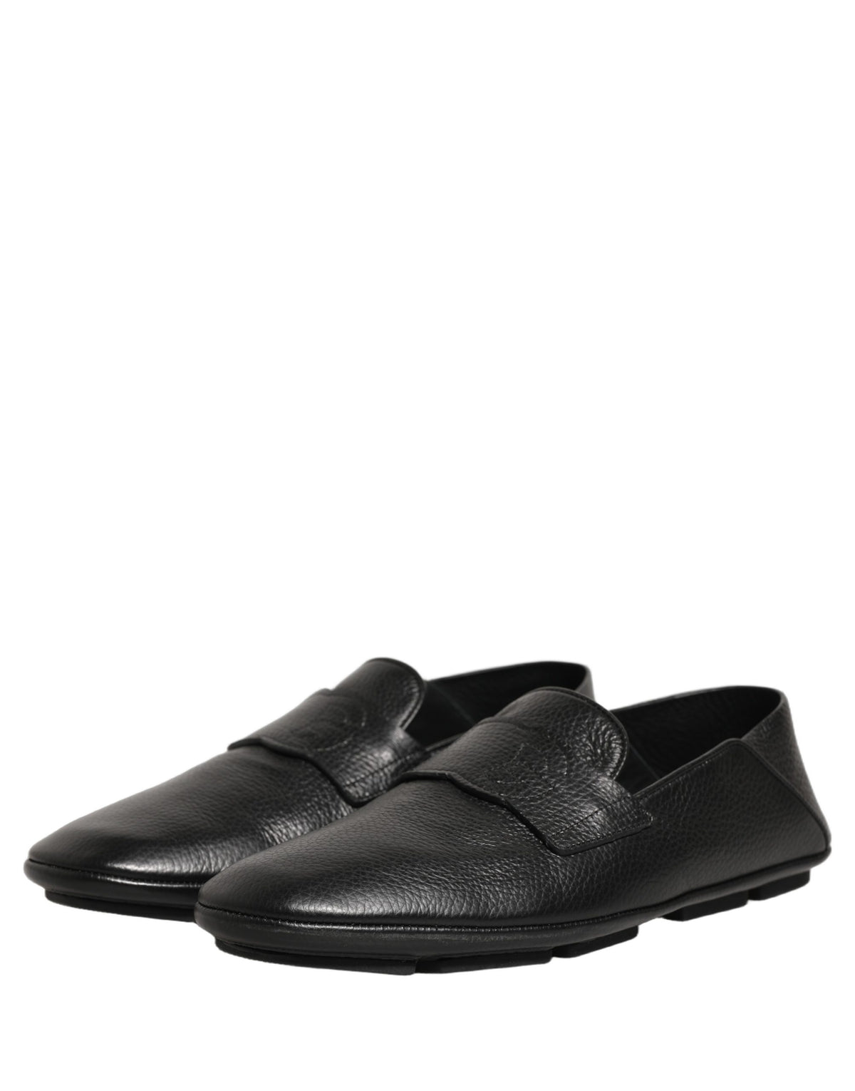 Black Deerskin Leather Driver Loafers Shoes