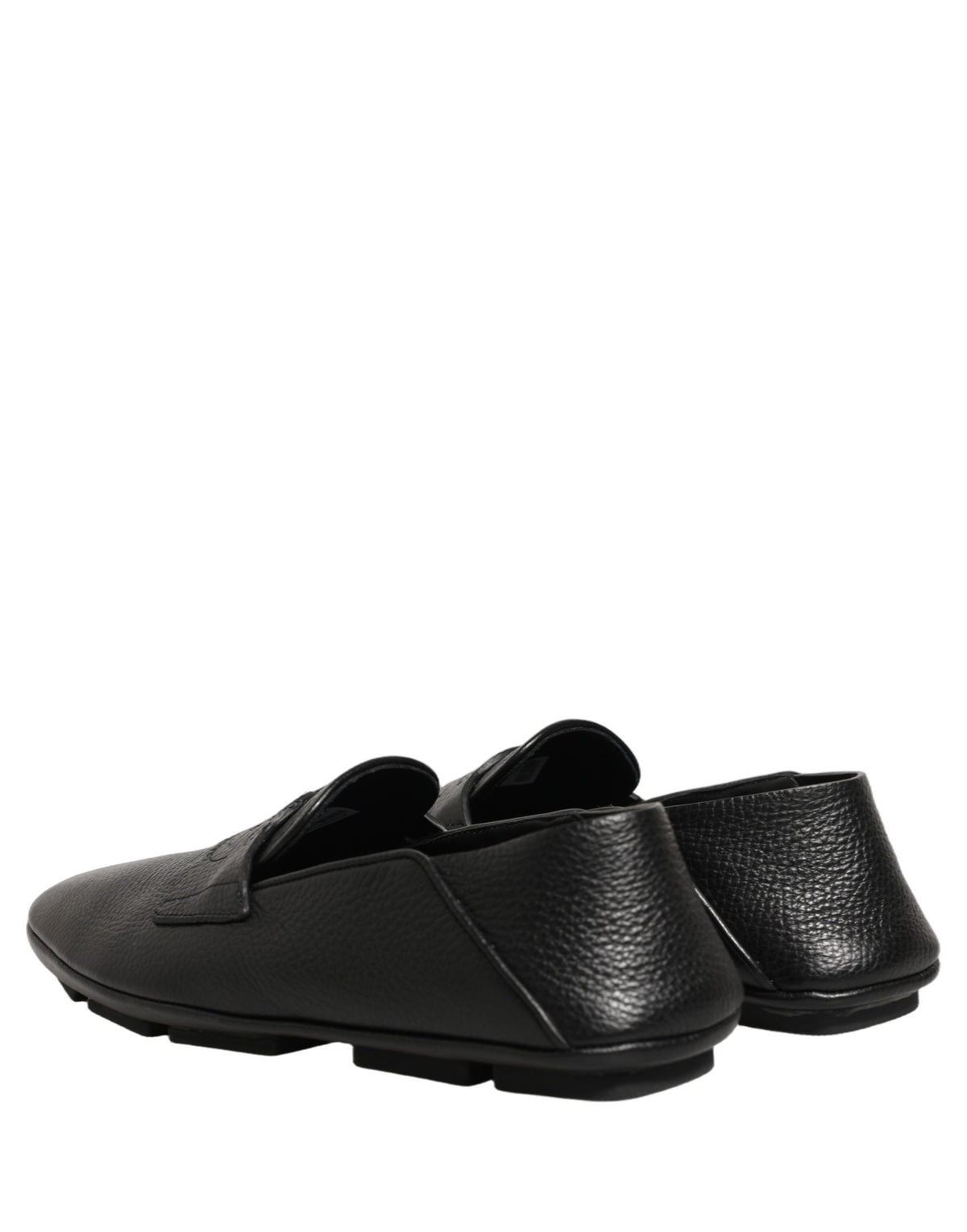 Black Deerskin Leather Driver Loafers Shoes