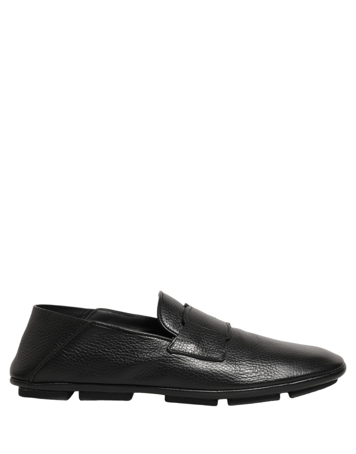 Black Deerskin Leather Driver Loafers Shoes