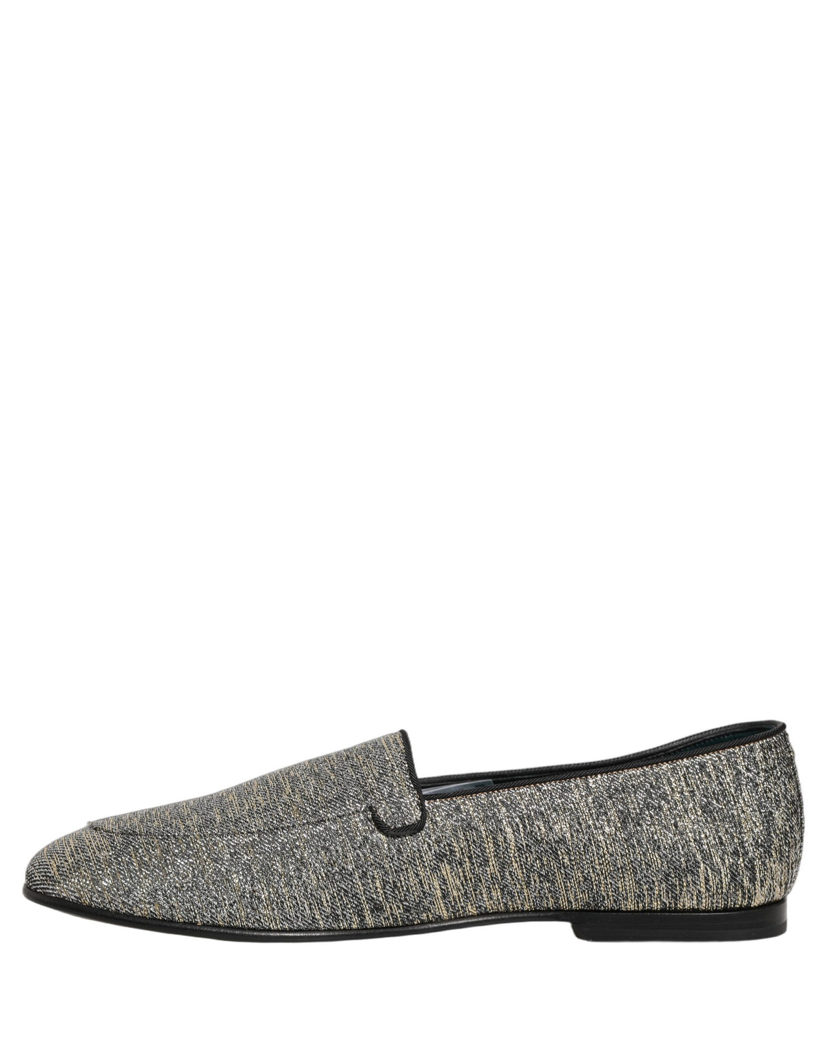 Gray Glitter Lurex DG Logo Dress Loafers Shoes