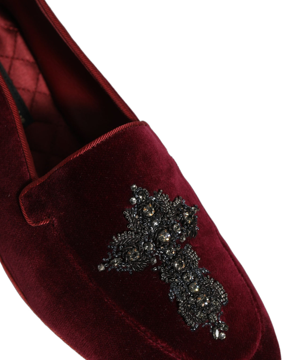 Red Suede Embellished Men Dress Loafers Shoes
