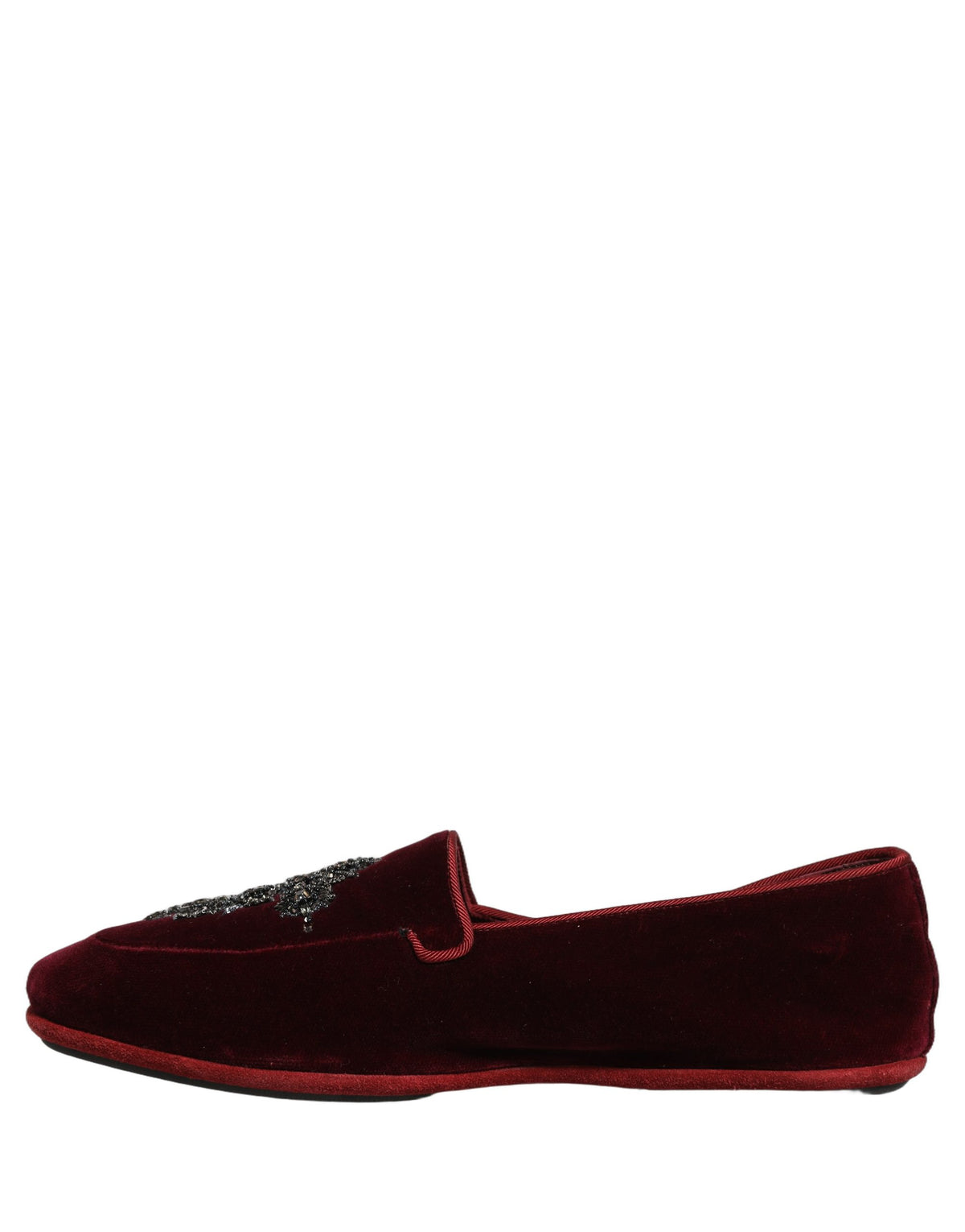 Red Suede Embellished Men Dress Loafers Shoes