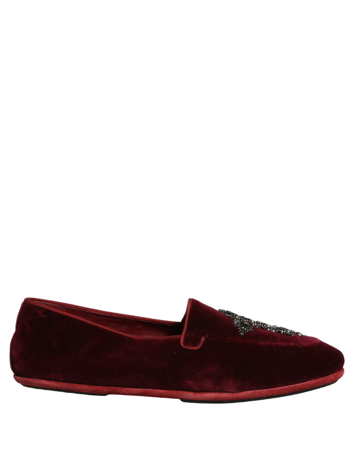 Red Suede Embellished Men Dress Loafers Shoes