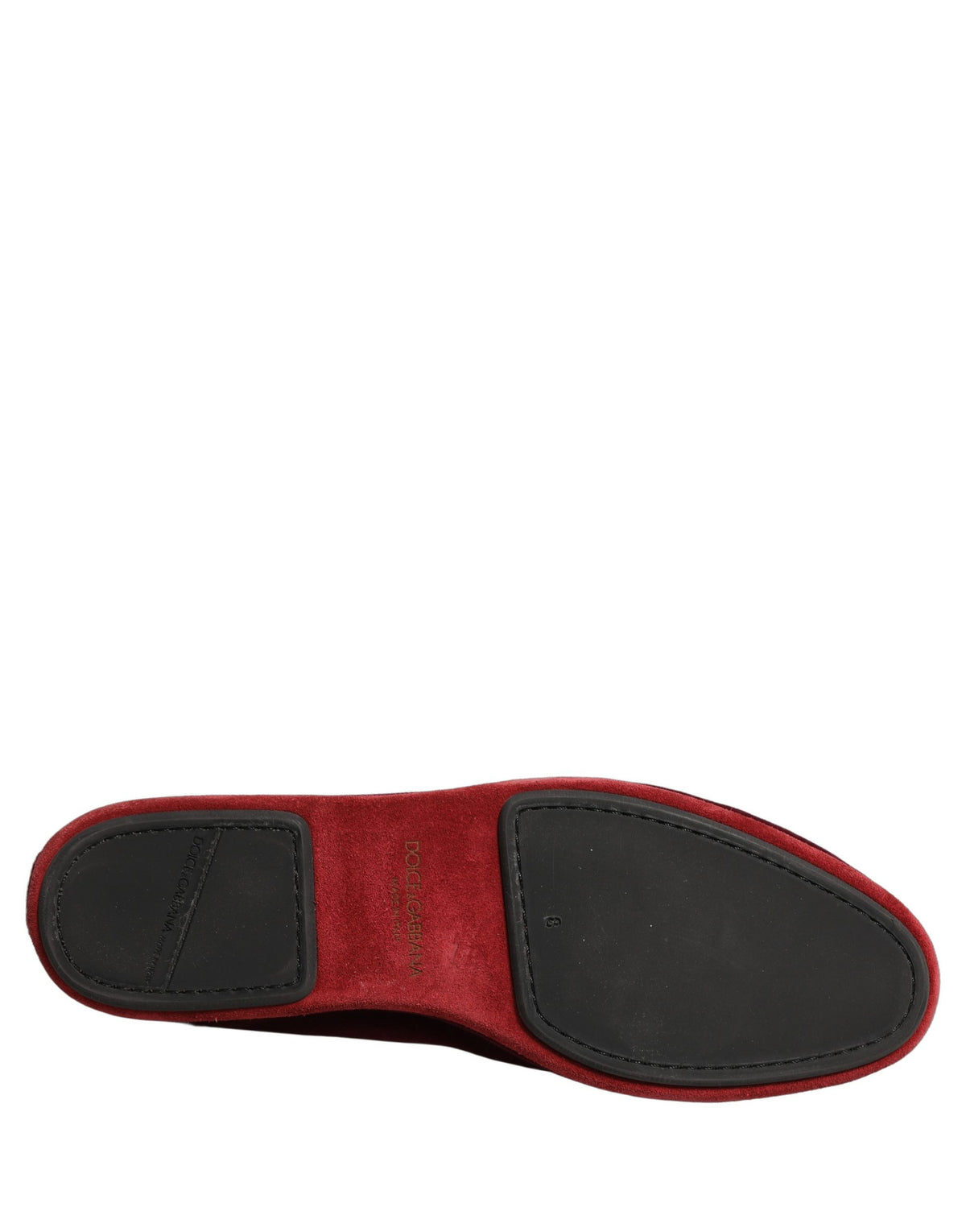 Red Suede Embellished Men Dress Loafers Shoes