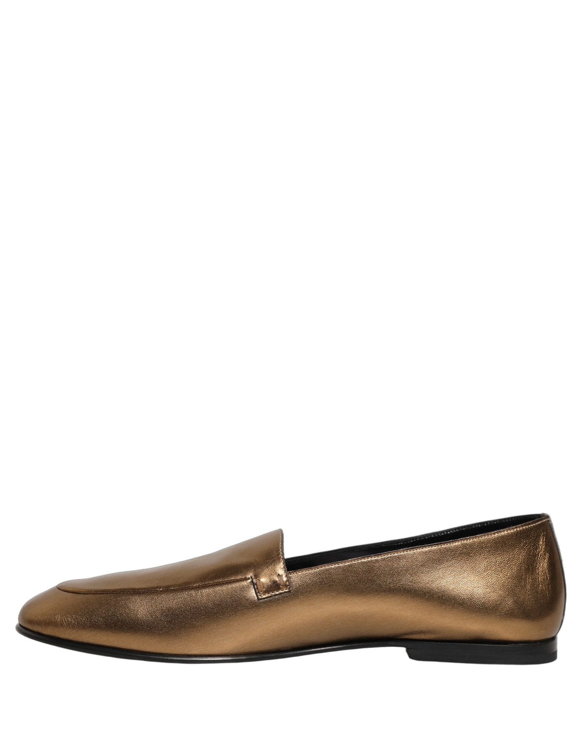 Gold Leather DG Logo Slip On Men Loafers Shoes