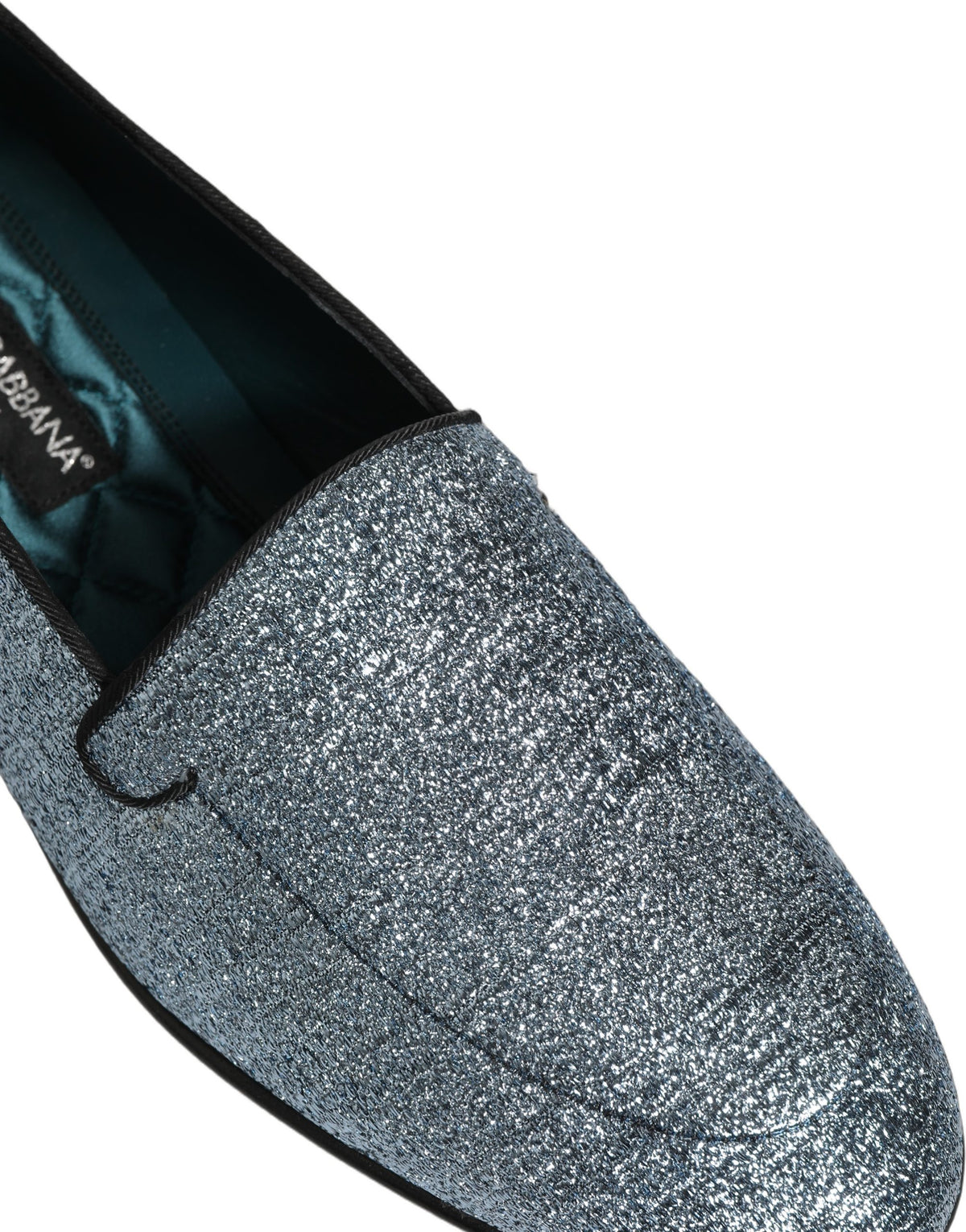 Blue Glitter Lurex DG Logo Dress Loafers Shoes