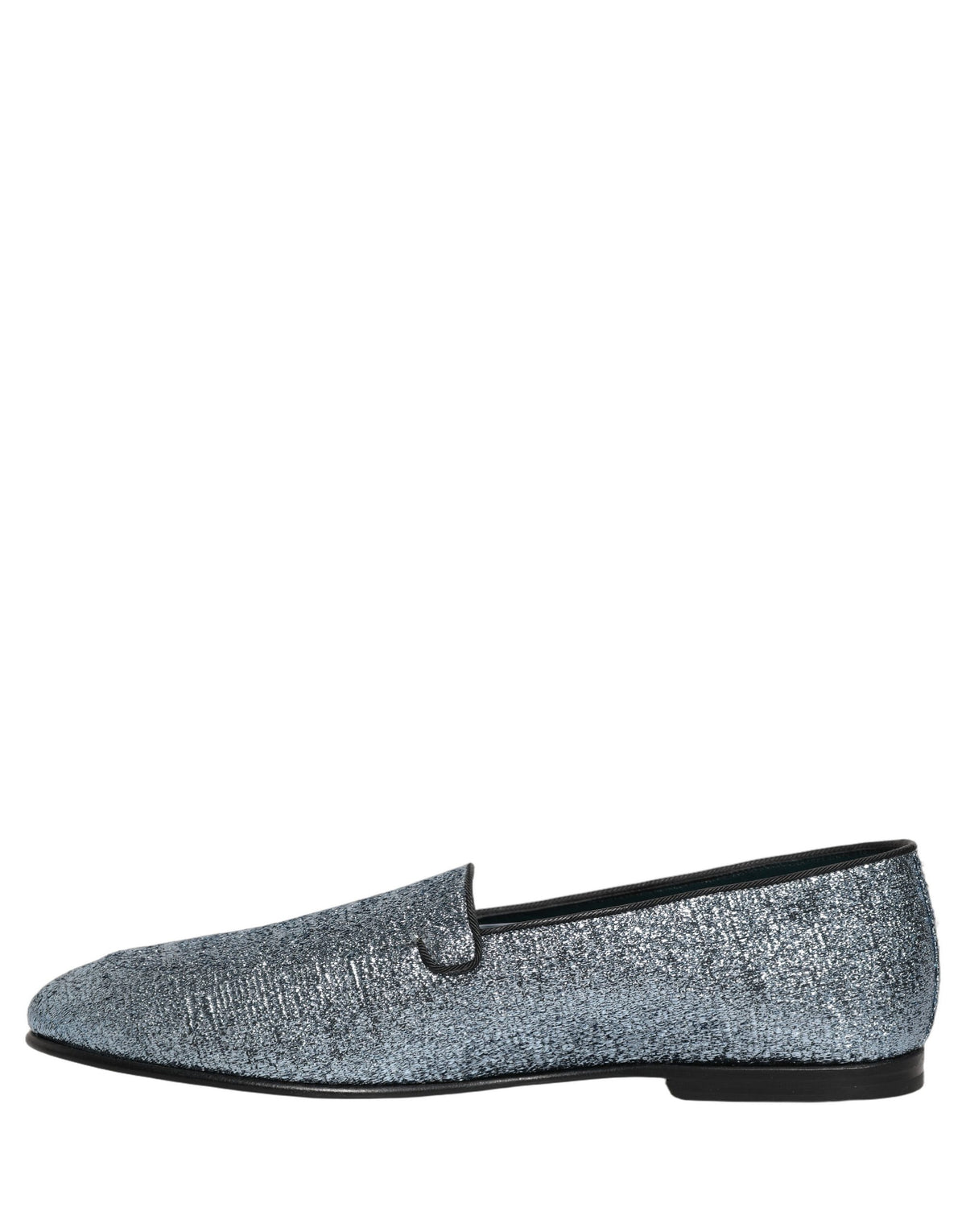 Blue Glitter Lurex DG Logo Dress Loafers Shoes
