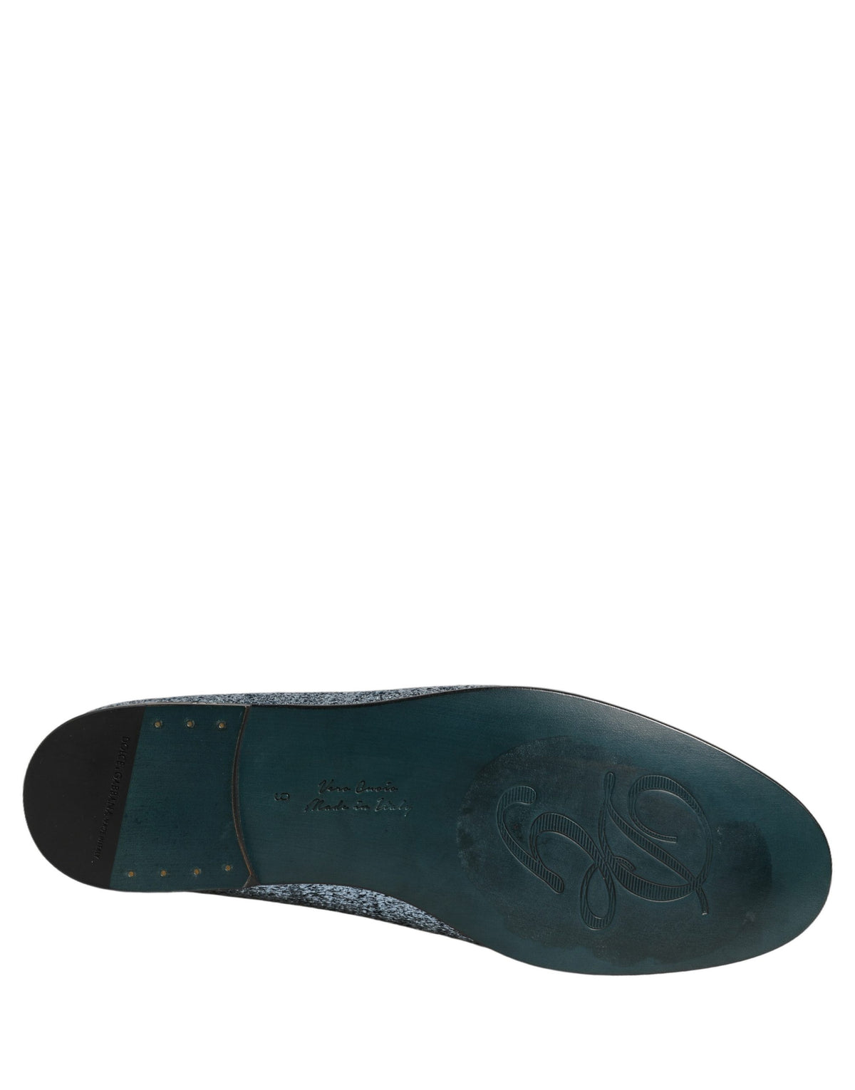 Blue Glitter Lurex DG Logo Dress Loafers Shoes