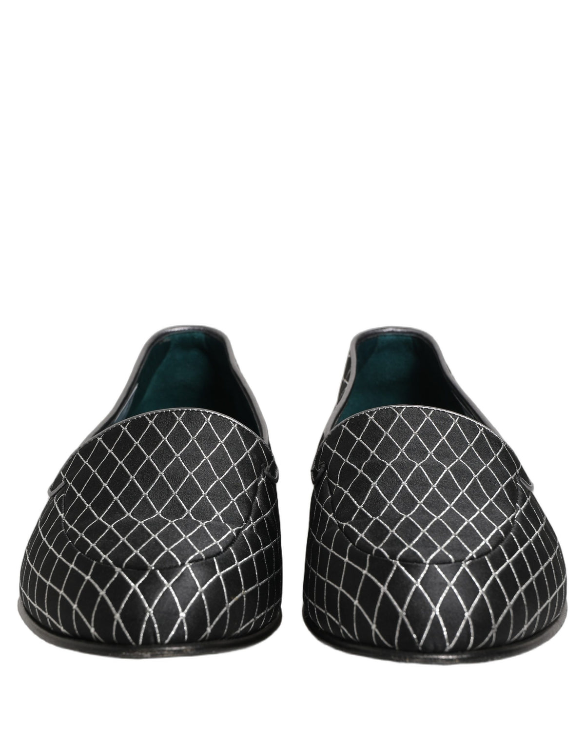 Black Velvet Diamond Stitched Loafers Shoes