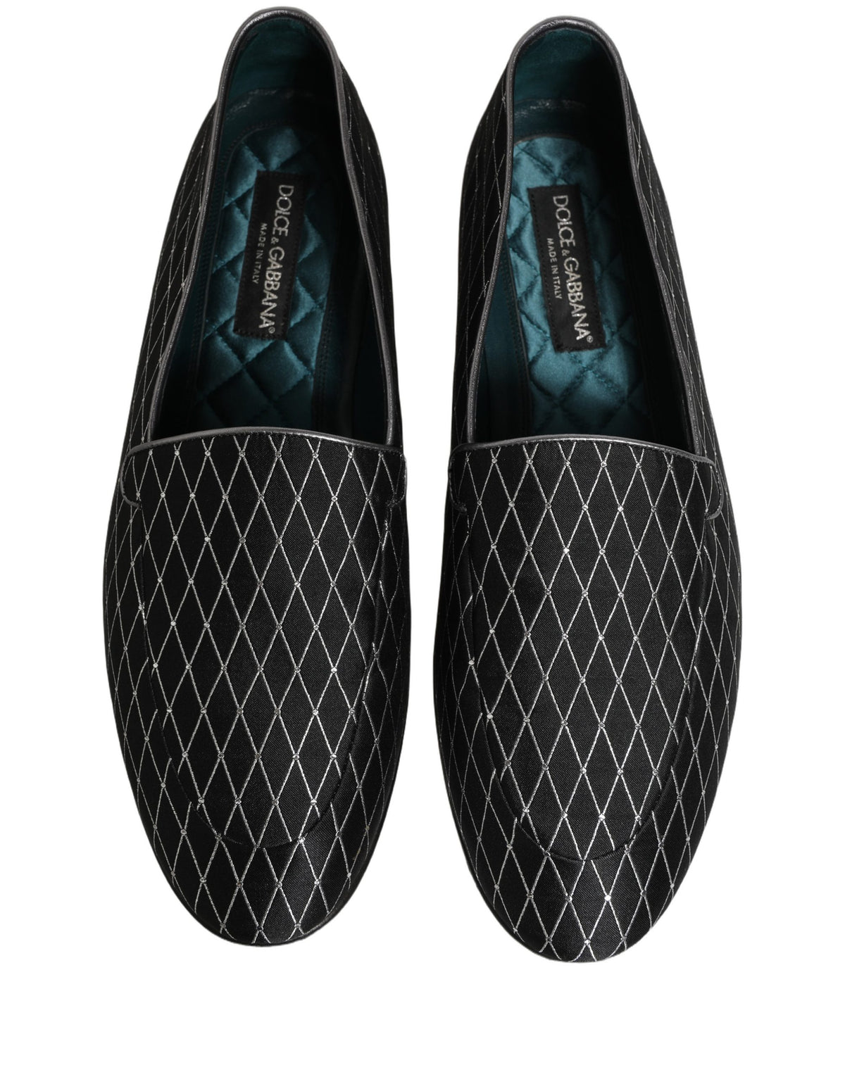 Black Velvet Diamond Stitched Loafers Shoes