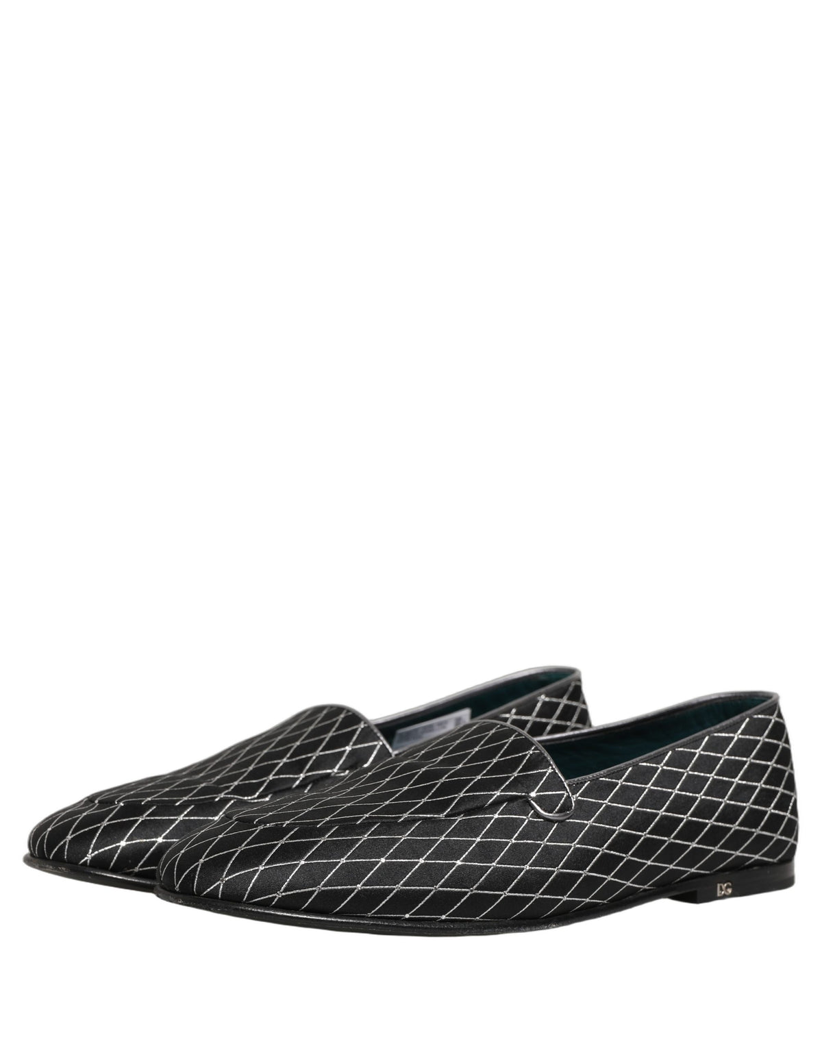 Black Velvet Diamond Stitched Loafers Shoes