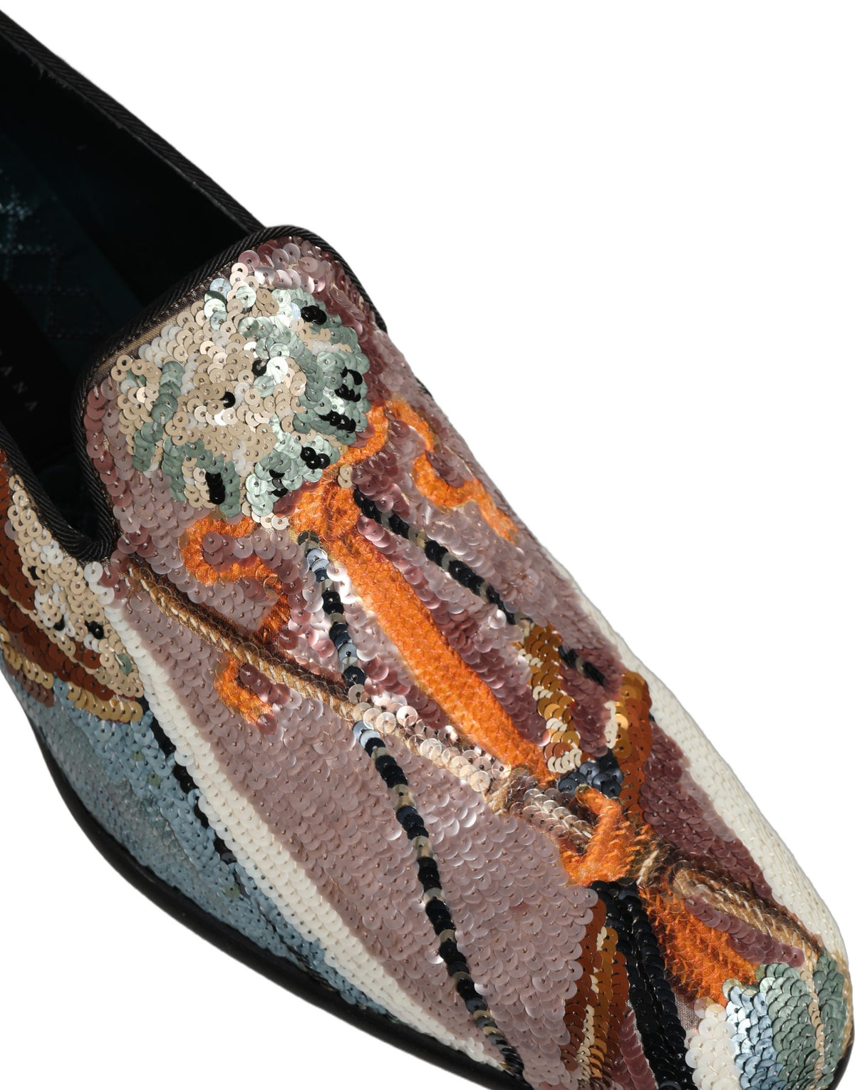 Multicolor Embroidered Sequin Loafers Shoes