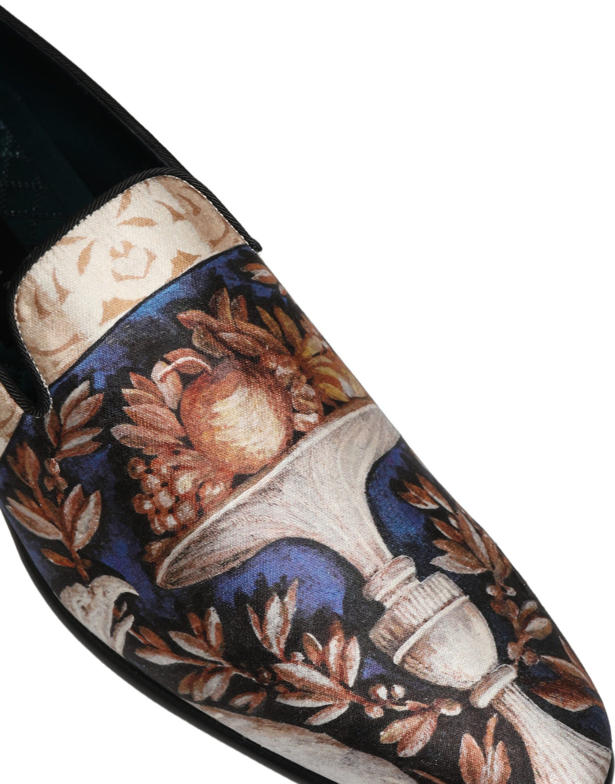 Multicolor Fruit Print Velvet Loafers Shoes