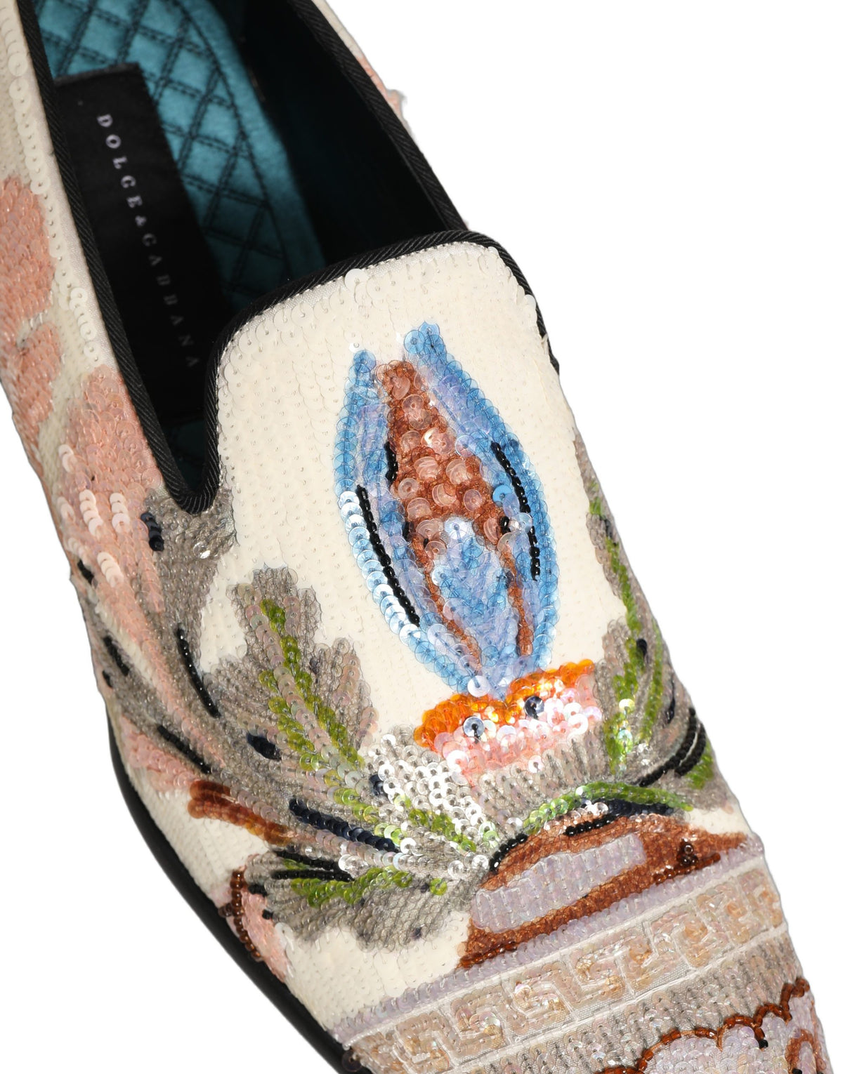 Multicolor Sequin Embroidered Loafers Shoes