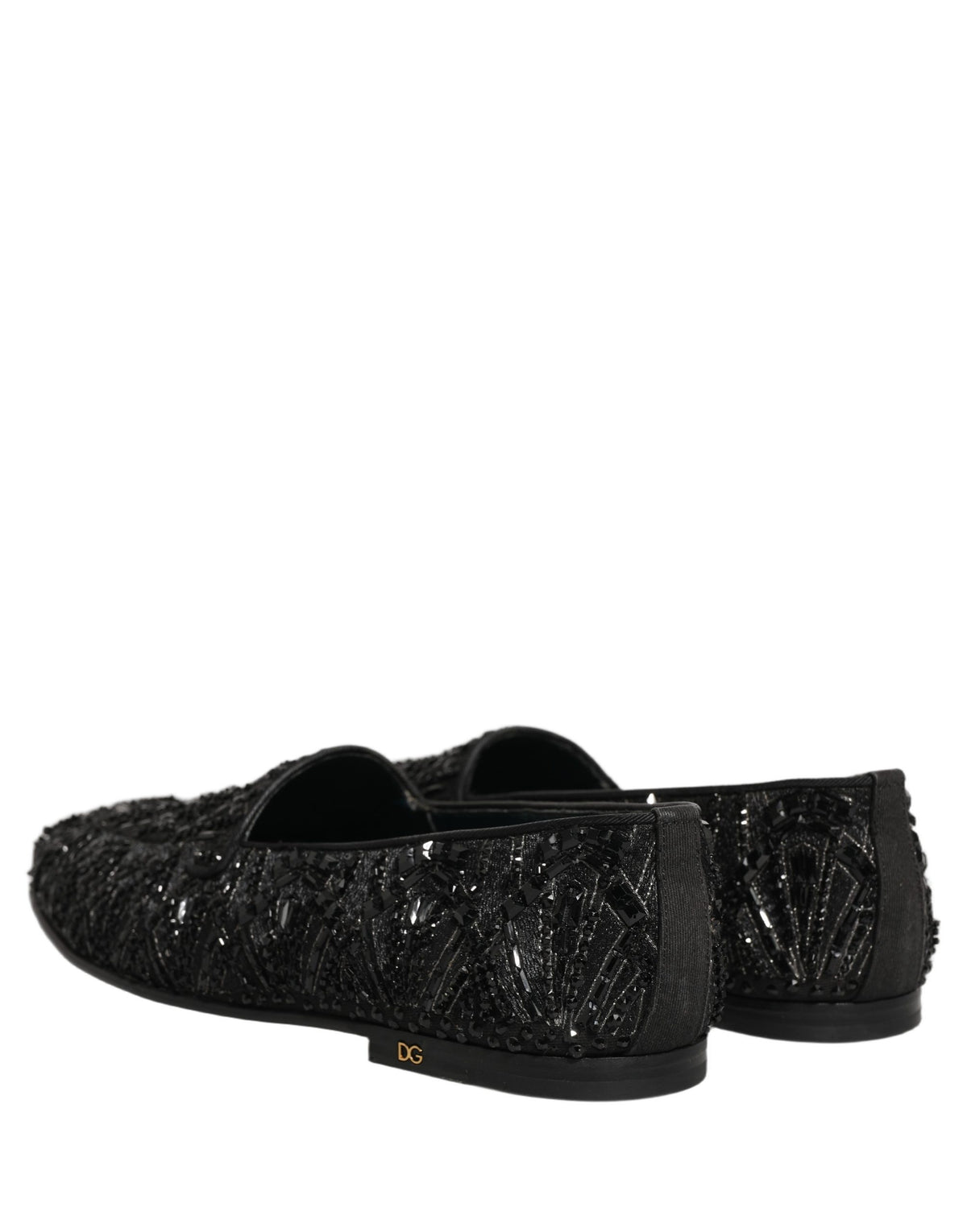 Black Velvet Embroidered Dress Loafers Shoes