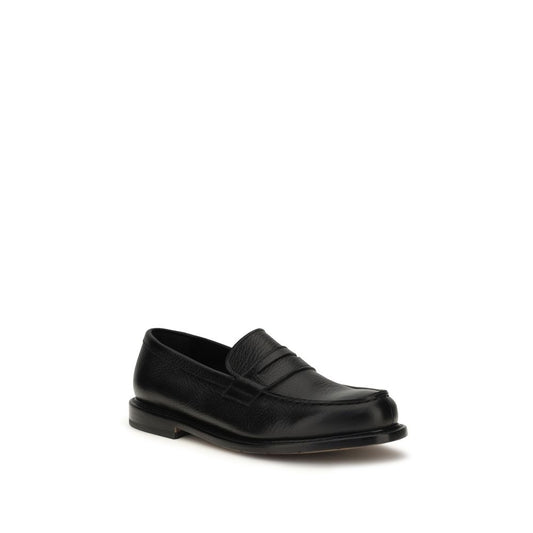 Black Calf Leather Bos Taurus Slip-On Loafers