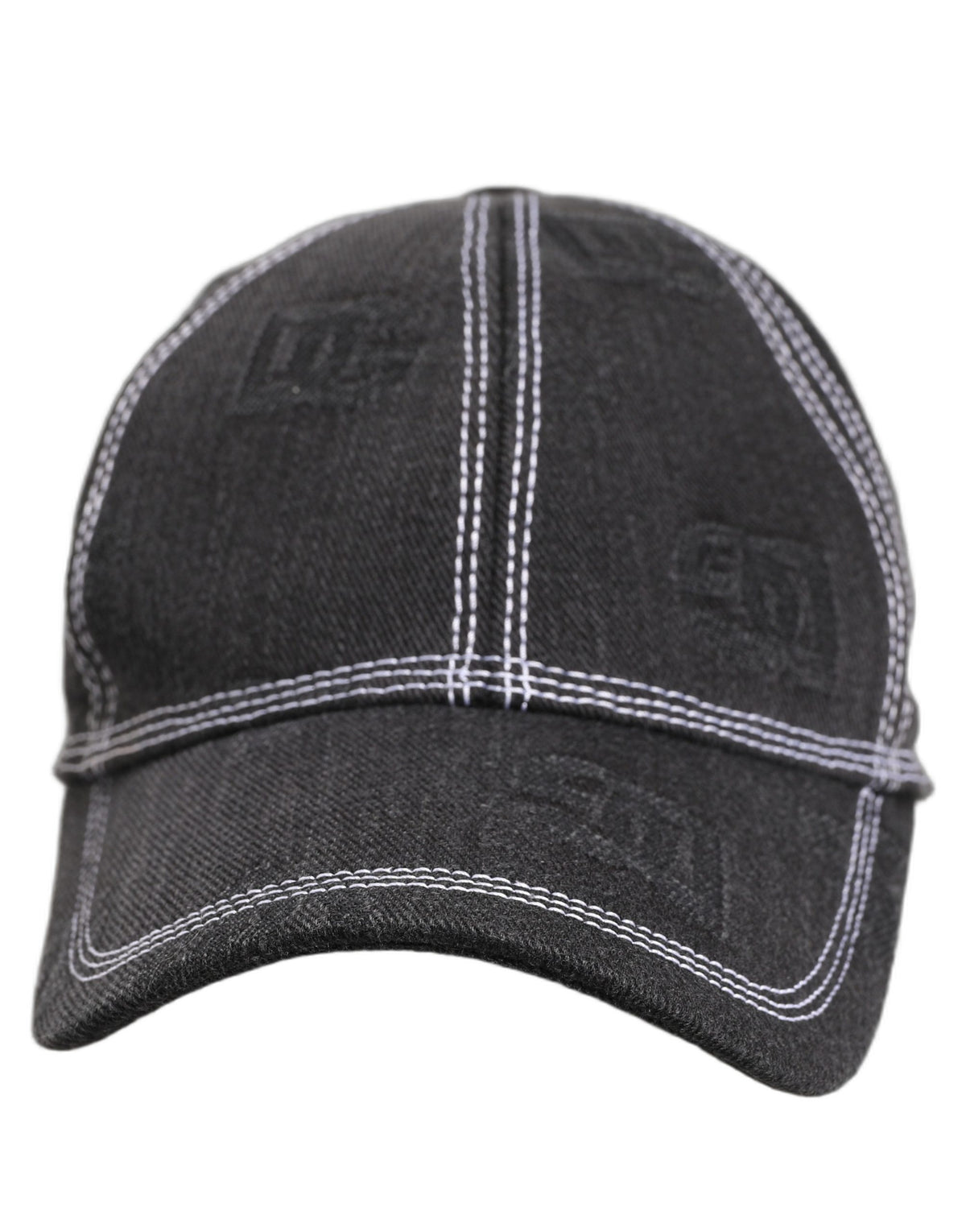 Men Black Cotton 6 Panel Baseball Capello Hat