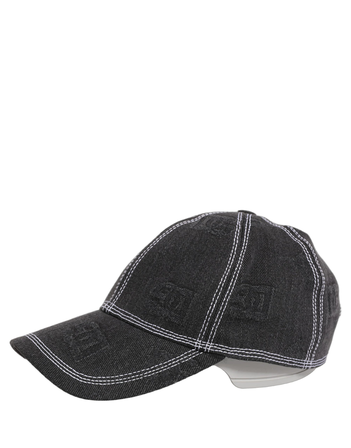 Men Black Cotton 6 Panel Baseball Capello Hat