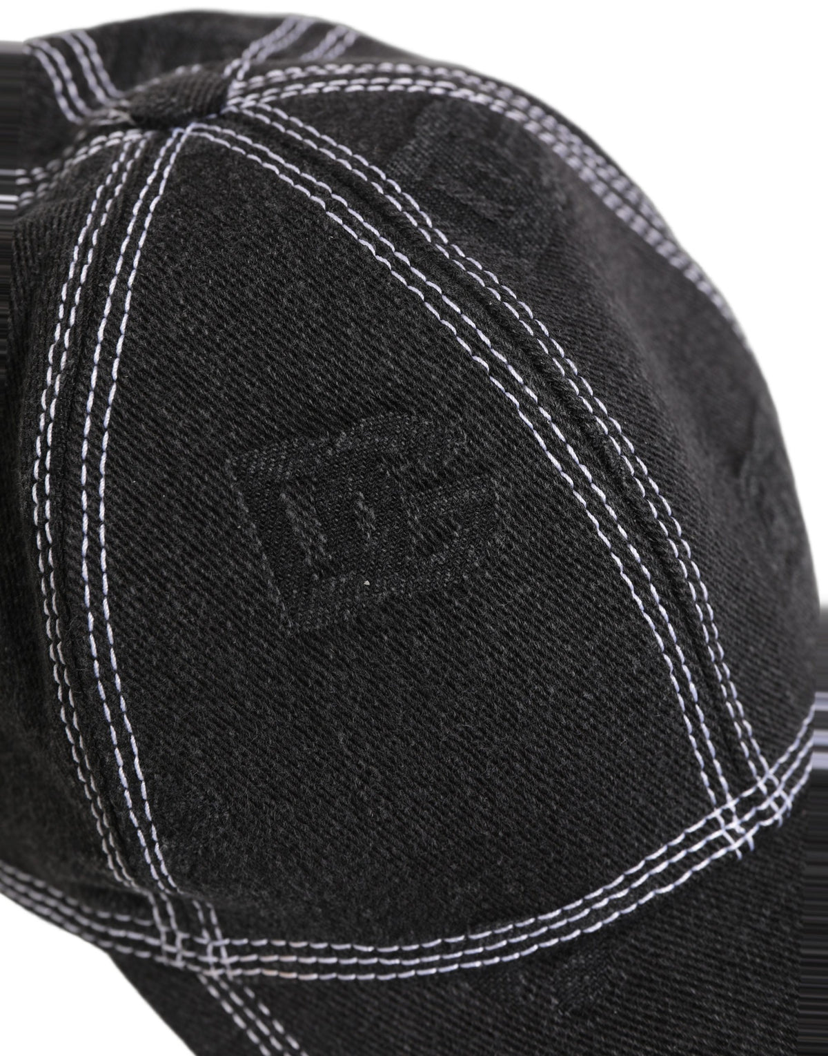 Men Black Cotton 6 Panel Baseball Capello Hat