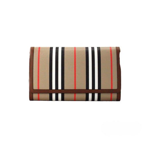 Burberry Hannah Icon Stripe Archive Tan E-Canvas -nahkainen olkalaukku