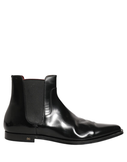Black Chelsea Slip On Men Ankle Boots Shoes