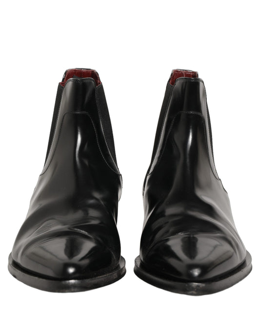 Black Chelsea Slip On Men Ankle Boots Shoes