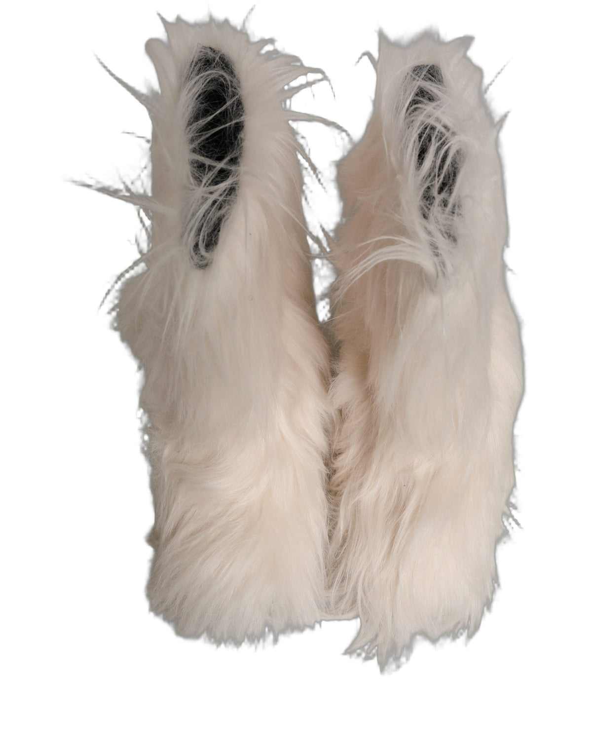 White Faux Fur Mid Calf Men Boots Shoes