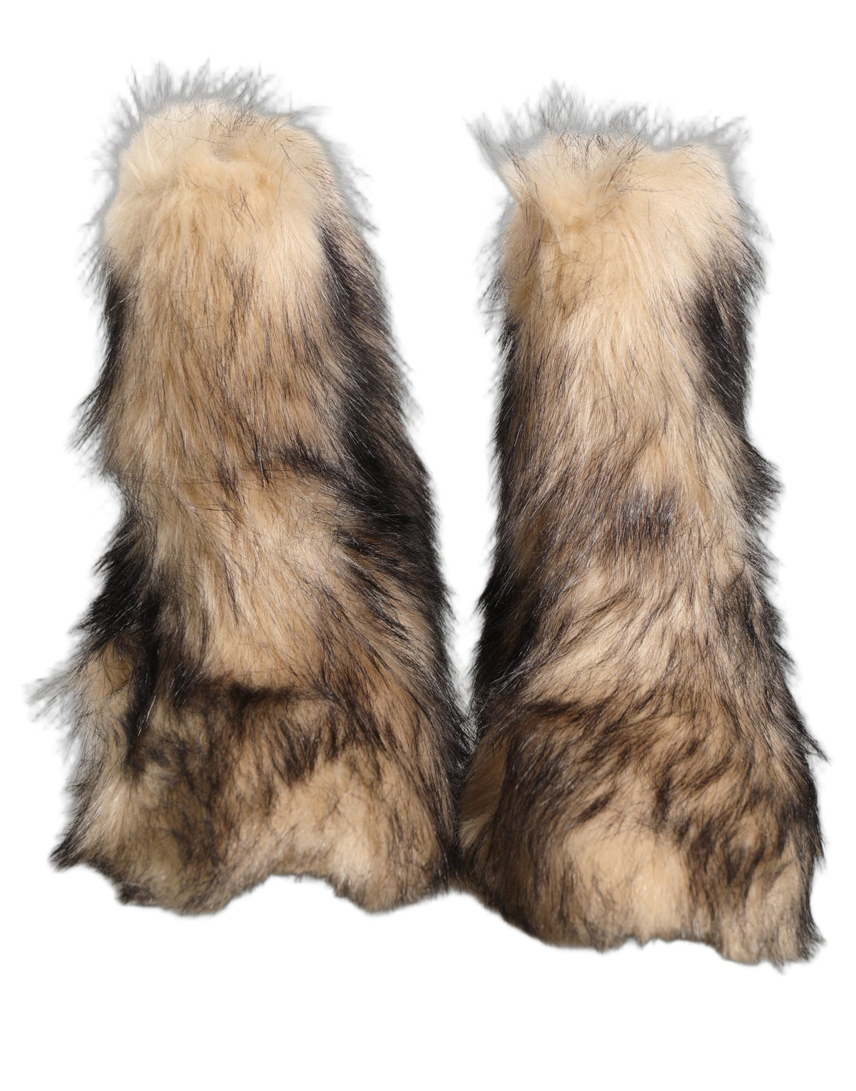 Brown Faux Fur Mid Calf Men Boots Shoes