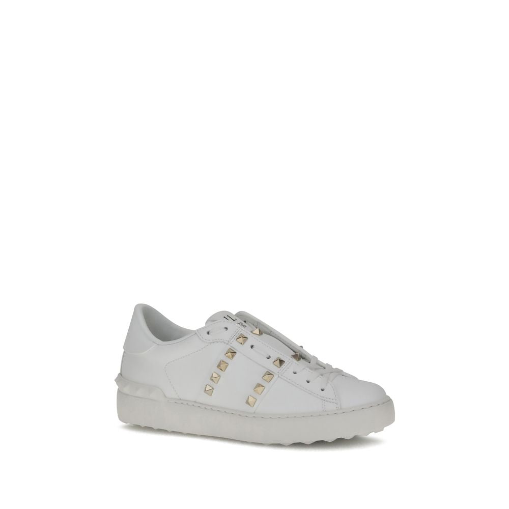 White Calf Leather Bos Taurus Sneakers