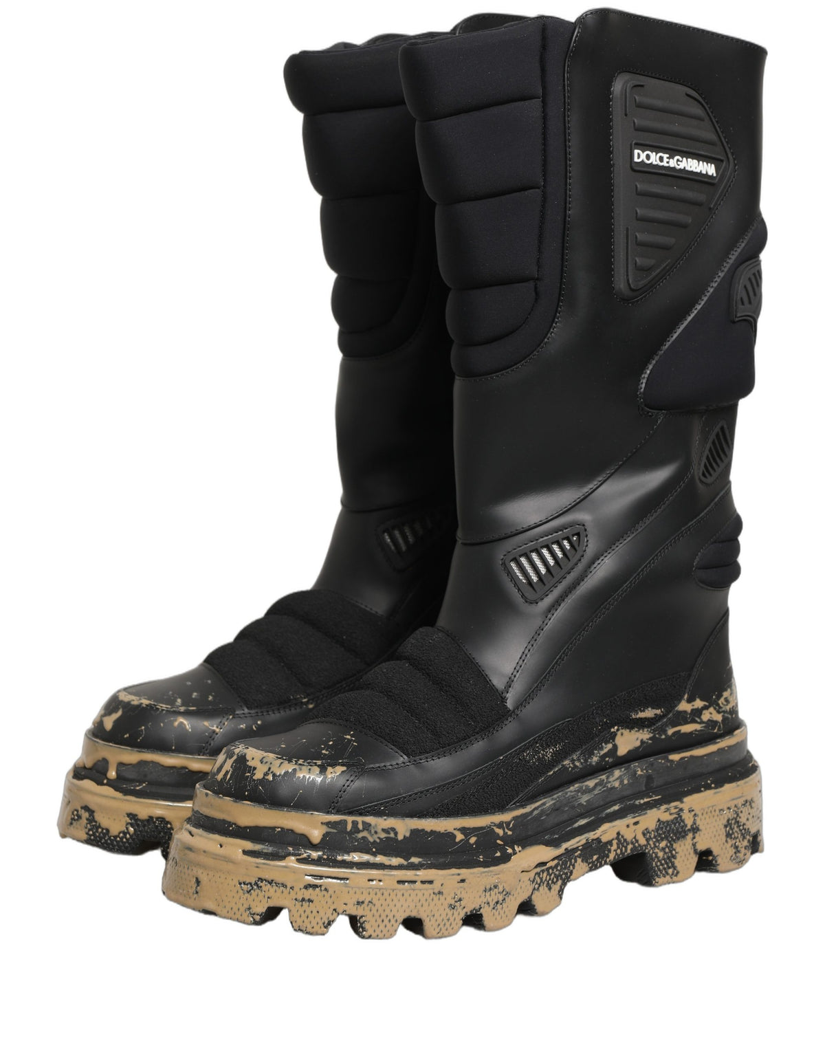 Black Leather Biker Mid Calf Men Boots Shoes
