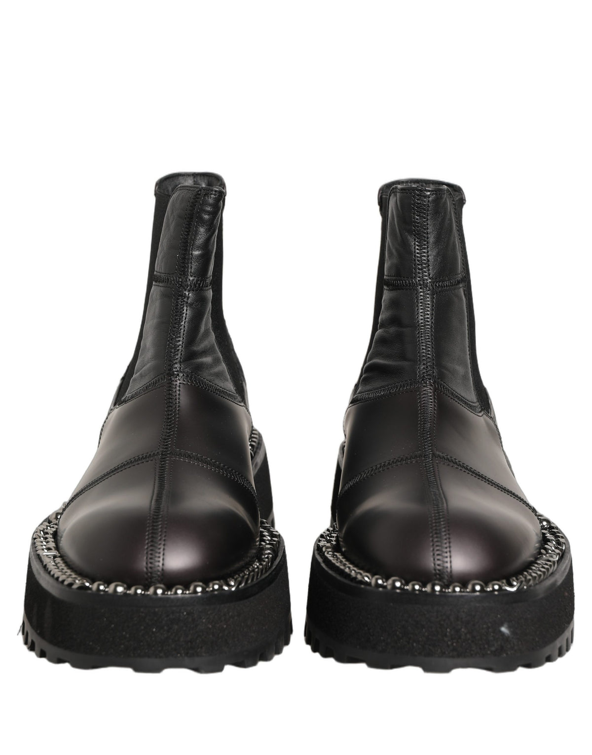 Black Chelsea Boots Leather Slip On Men Shoes