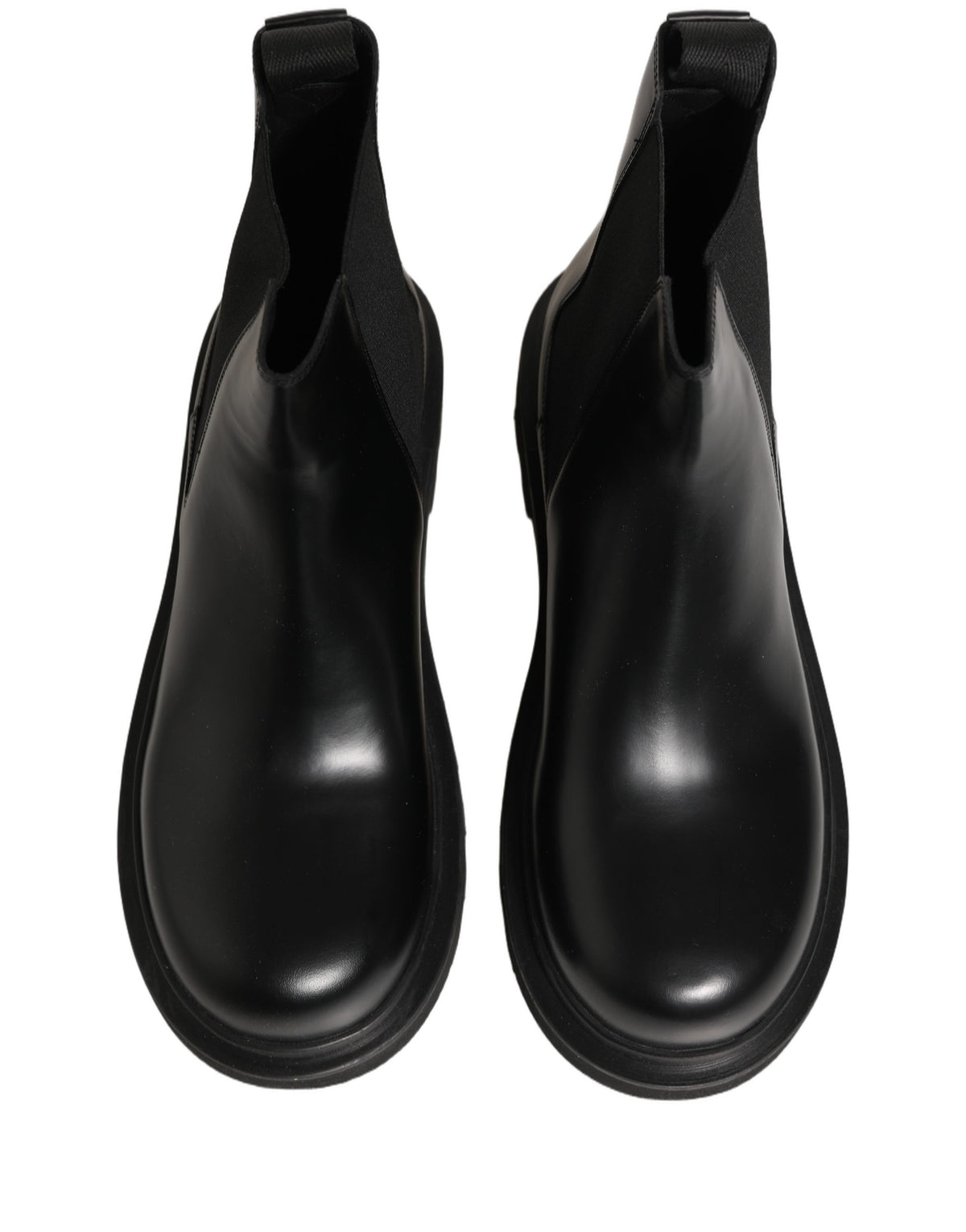 Black Chelsea Boots Leather Slip On Men Shoes