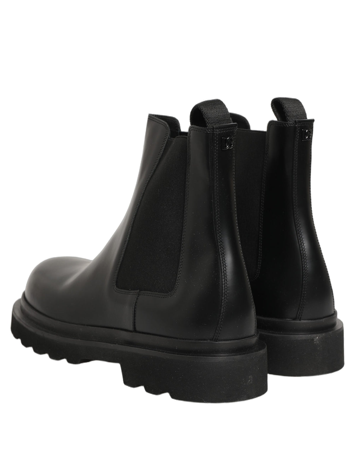 Black Chelsea Boots Leather Slip On Men Shoes