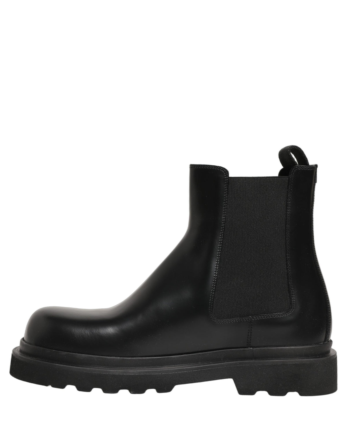 Black Chelsea Boots Leather Slip On Men Shoes