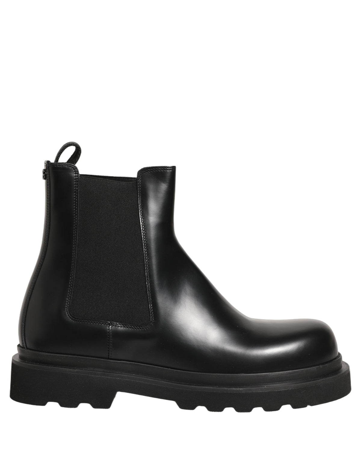 Black Chelsea Boots Leather Slip On Men Shoes