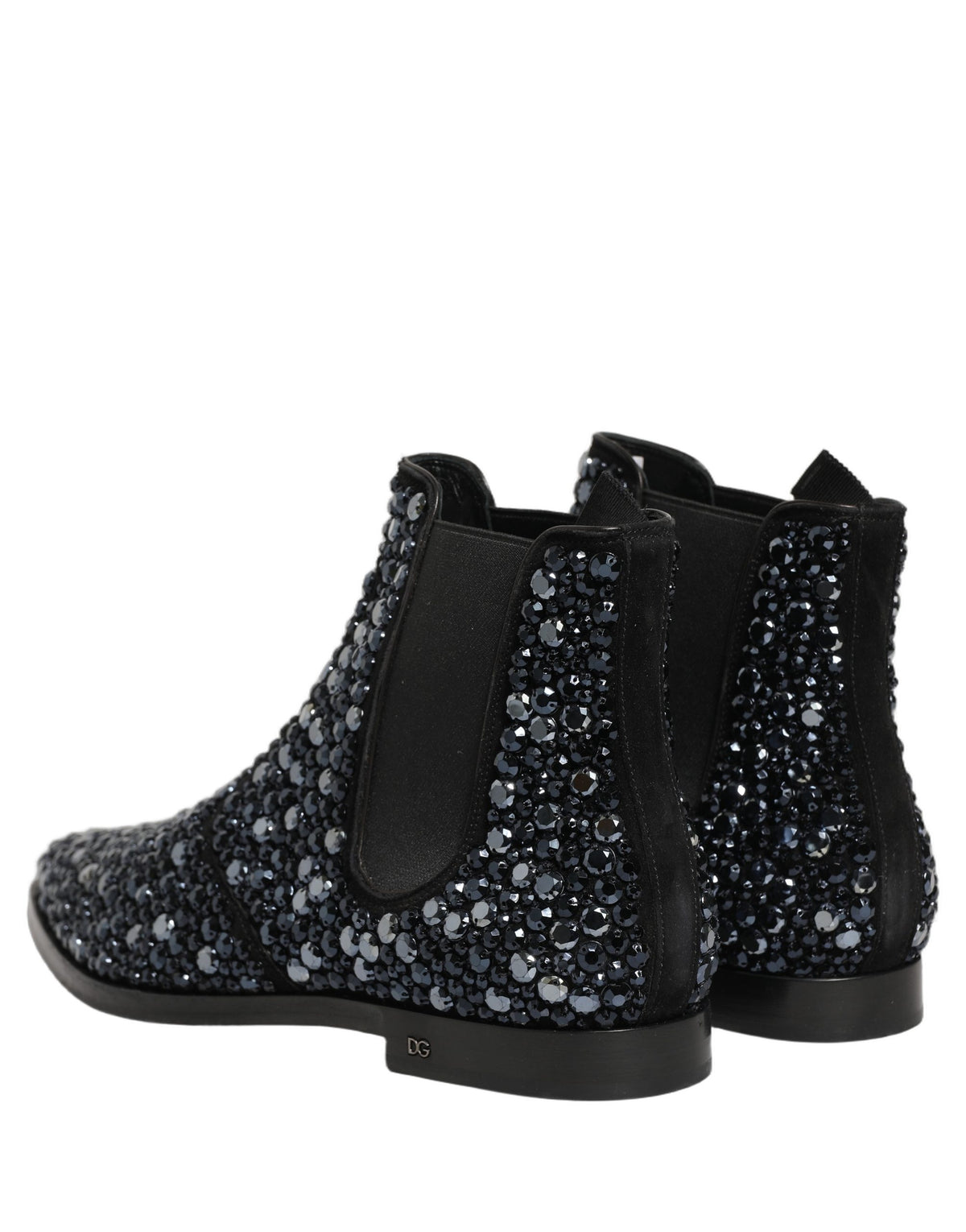 Black Embellished Chelsea Ankle Boots Shoes