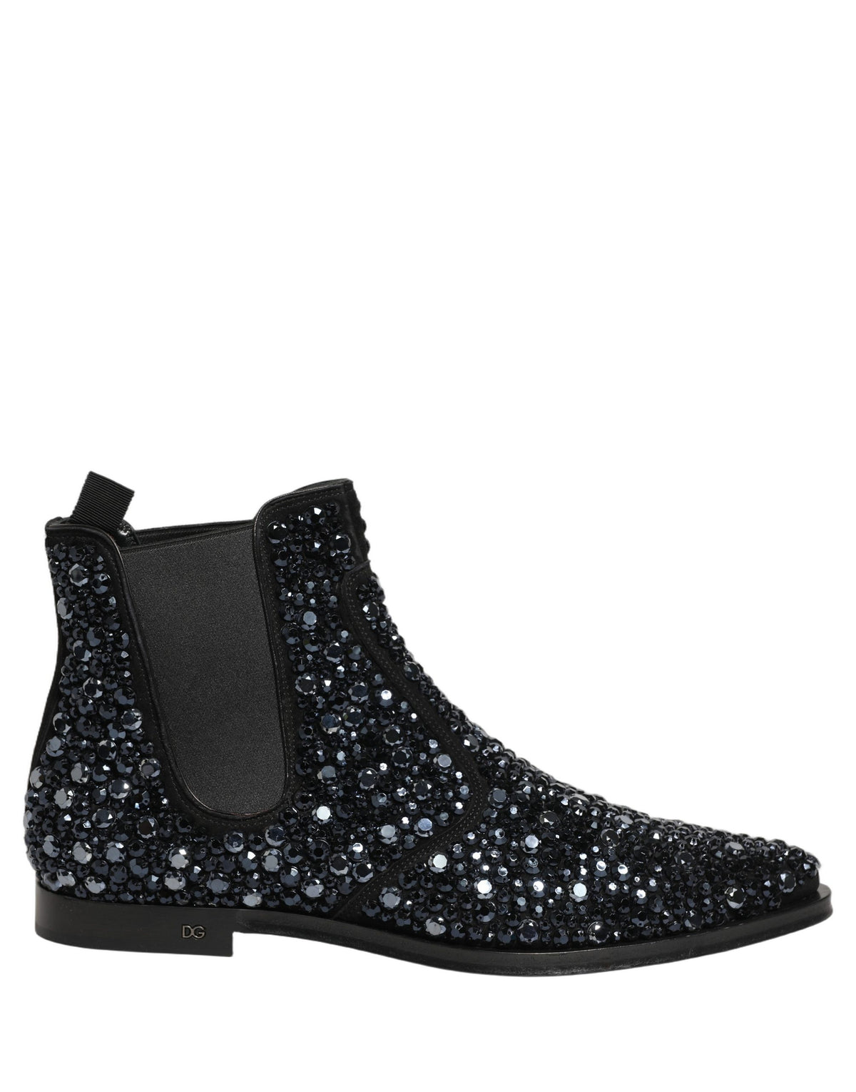 Black Embellished Chelsea Ankle Boots Shoes