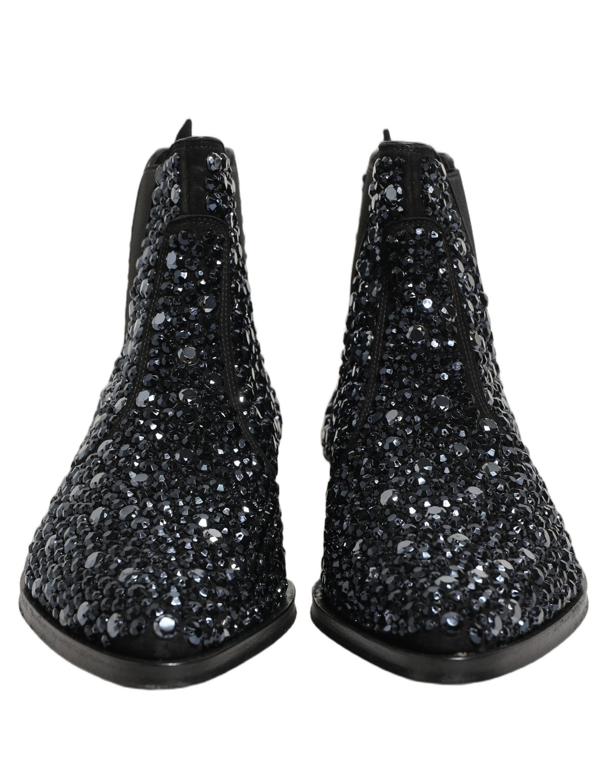 Black Embellished Chelsea Ankle Boots Shoes