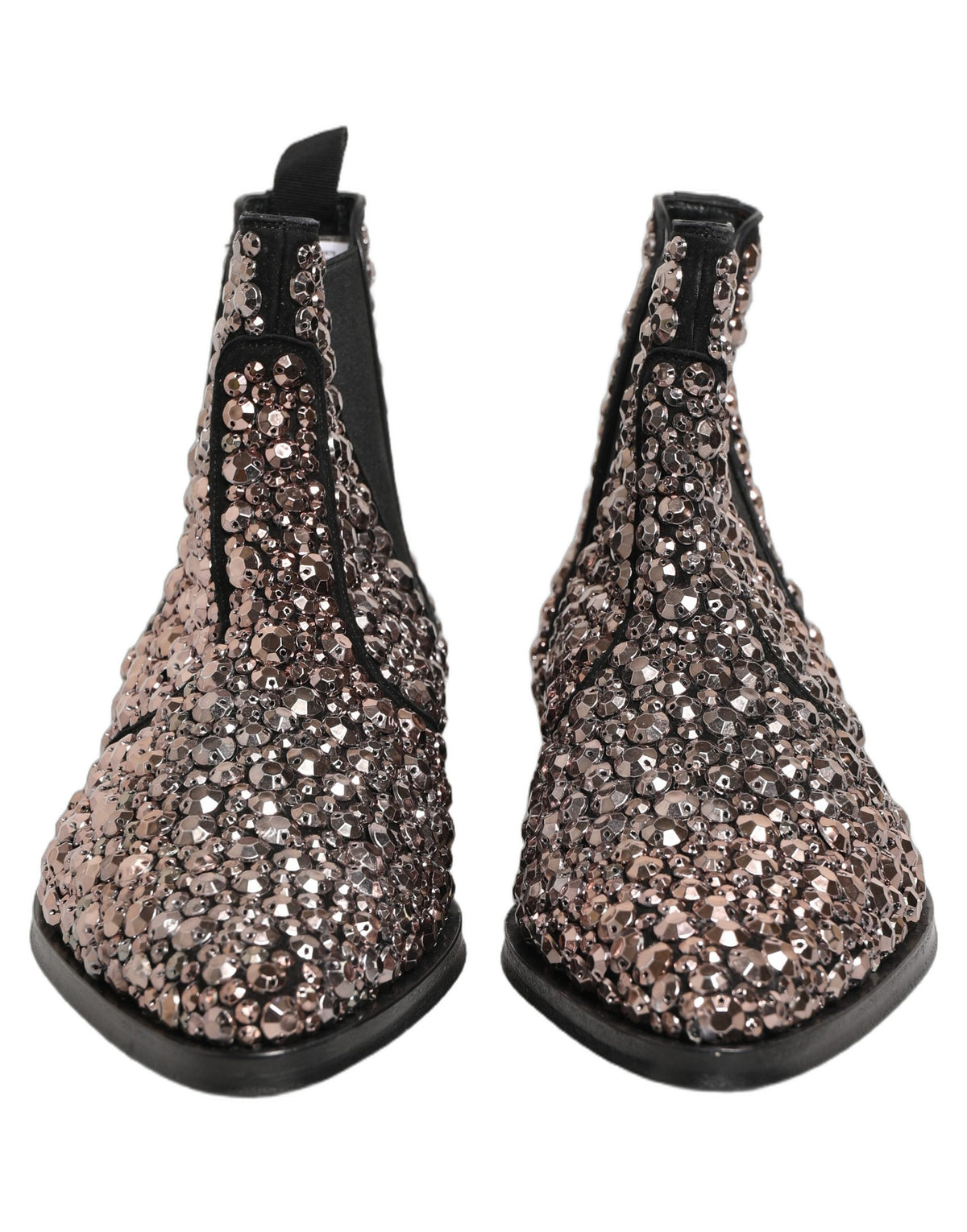 Silver Embellished Chelsea Ankle Boots Shoes