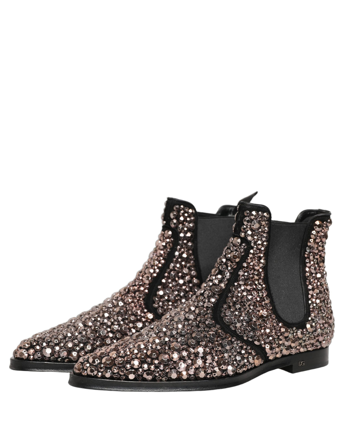 Silver Embellished Chelsea Ankle Boots Shoes