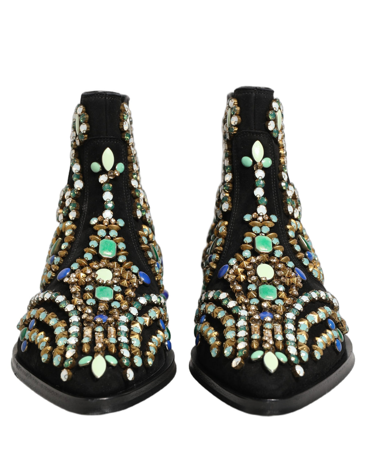Black Embellished Chelsea Ankle Boots Shoes