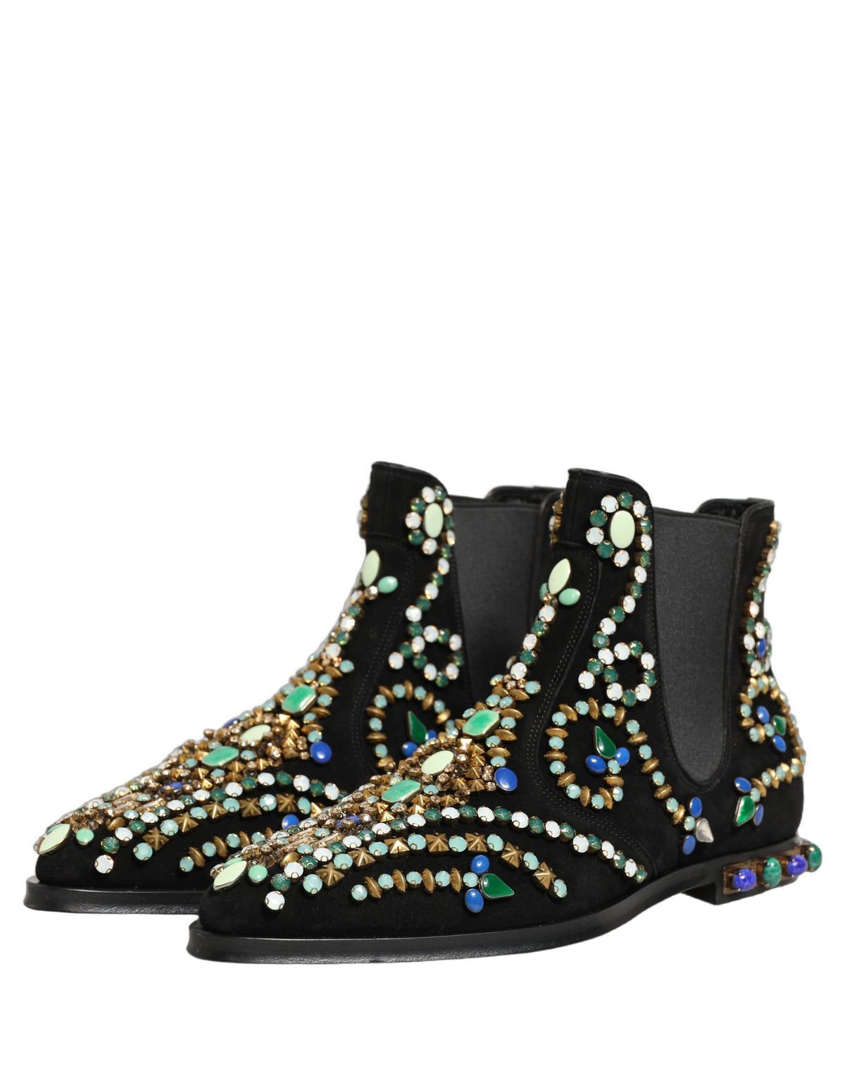 Black Embellished Chelsea Ankle Boots Shoes