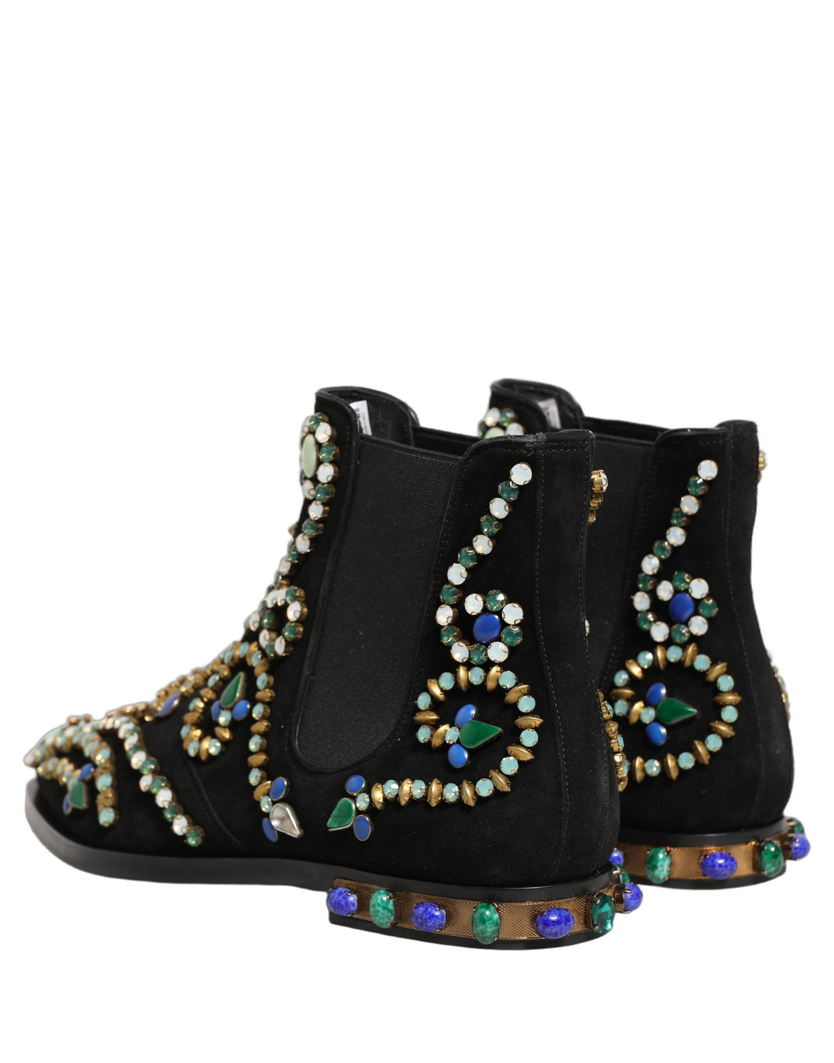 Black Embellished Chelsea Ankle Boots Shoes