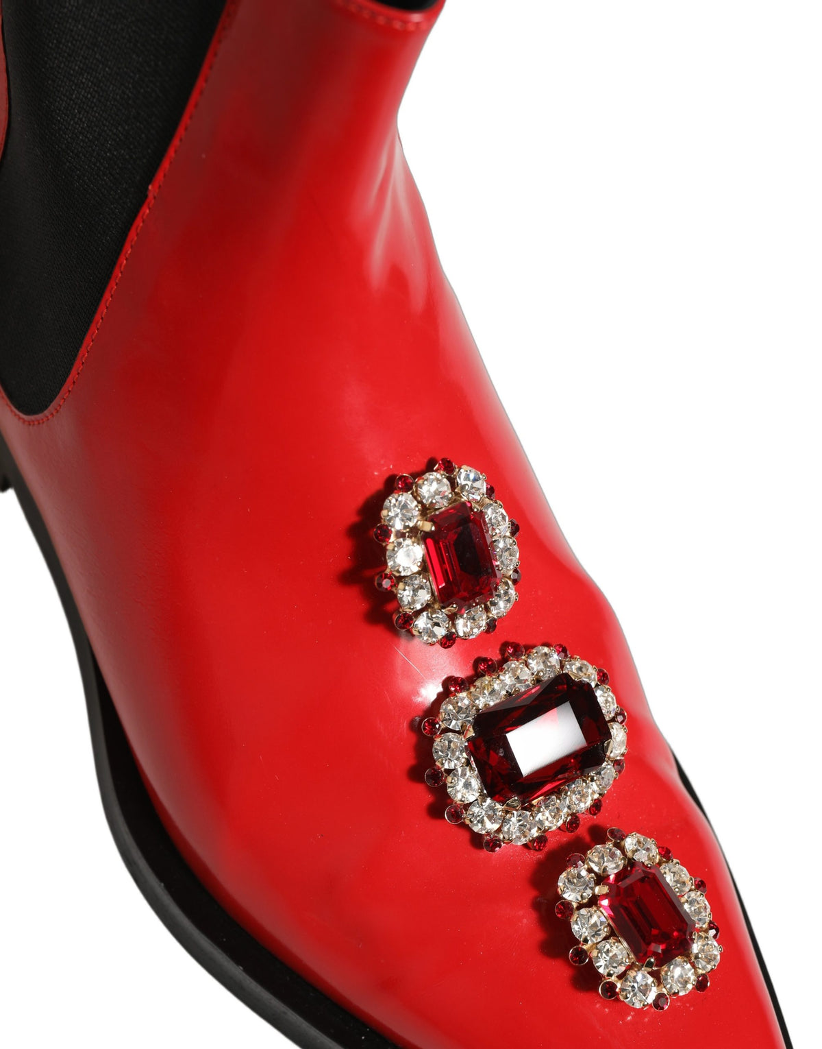 Red Embellished Chelsea Men Ankle Boots Shoes