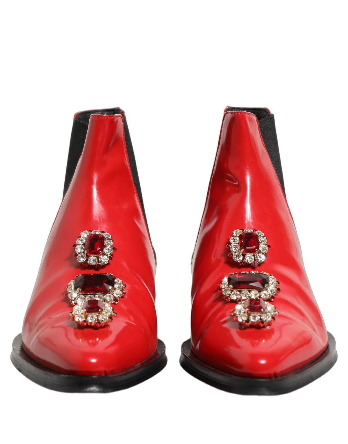 Red Embellished Chelsea Men Ankle Boots Shoes