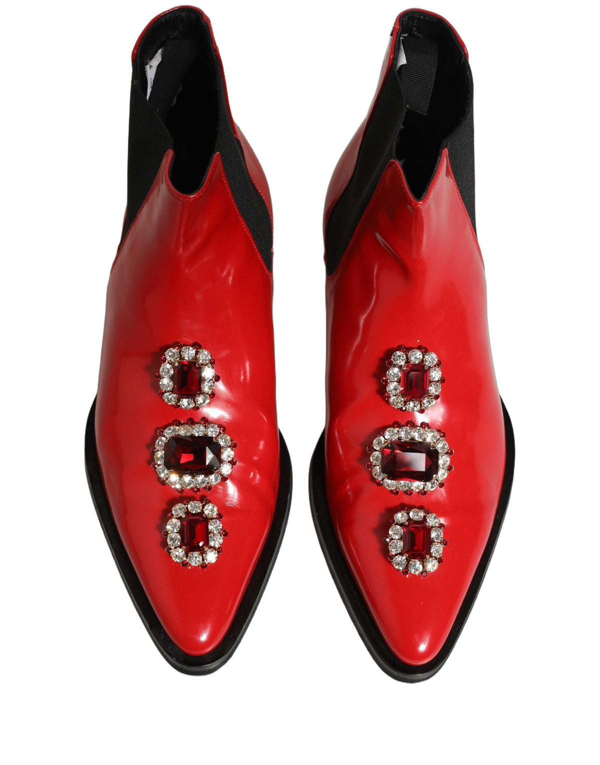 Red Embellished Chelsea Men Ankle Boots Shoes