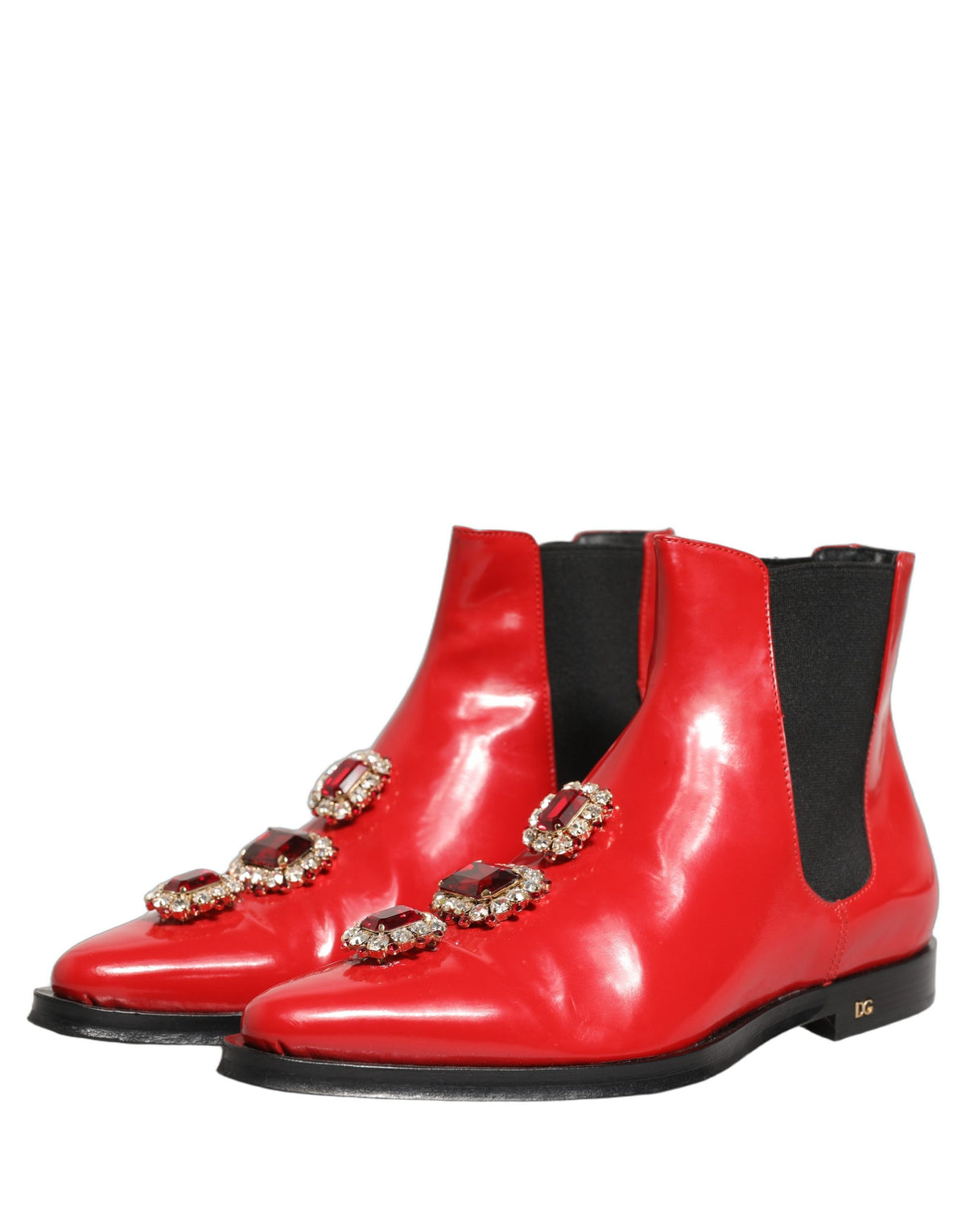 Red Embellished Chelsea Men Ankle Boots Shoes