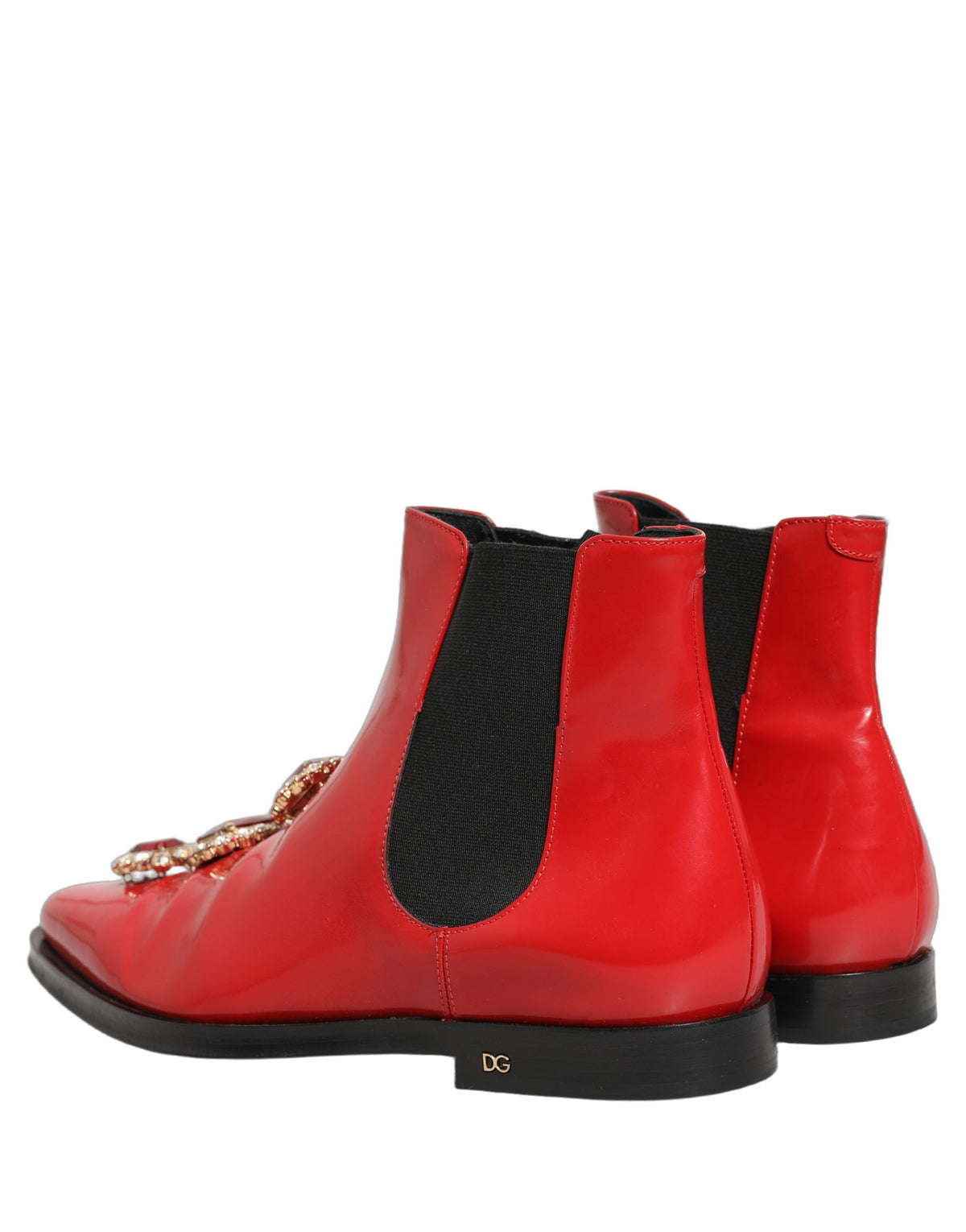 Red Embellished Chelsea Men Ankle Boots Shoes